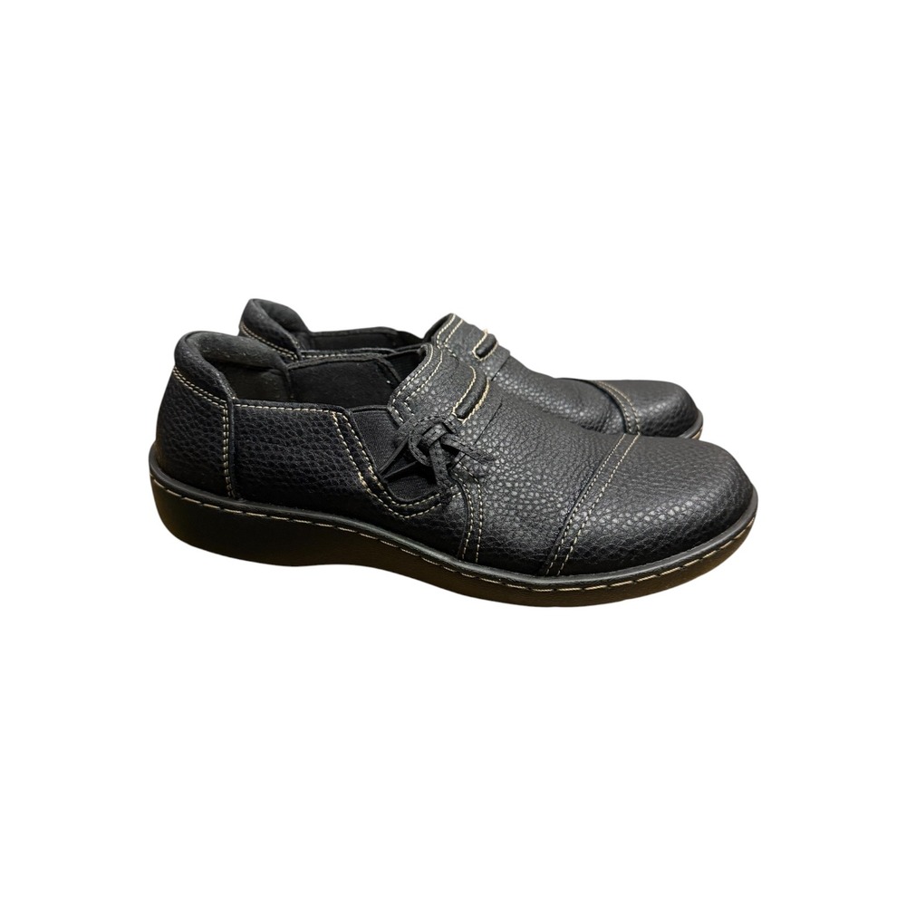 Lazypop Womens Black Pebbled Leather Loafers Slip On Comfort Shoes Size 6 EU 37